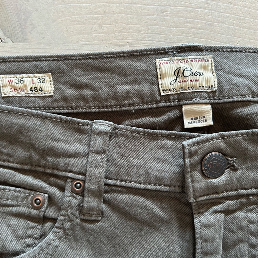 Greige denim men’s slim pants - Picture 2 of 2